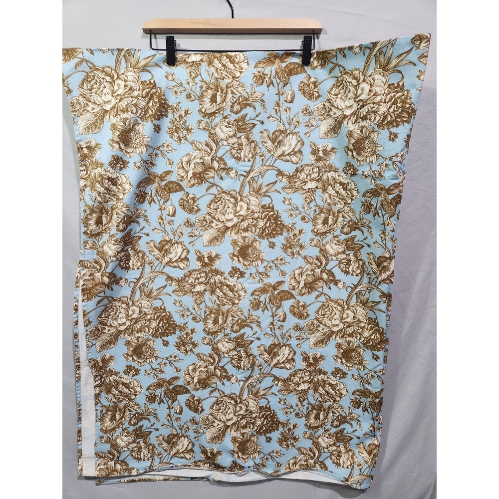 Waverly Light Blue Brown Floral Patterned Tablecloth Rectangular 76" X 54"‎ Fall